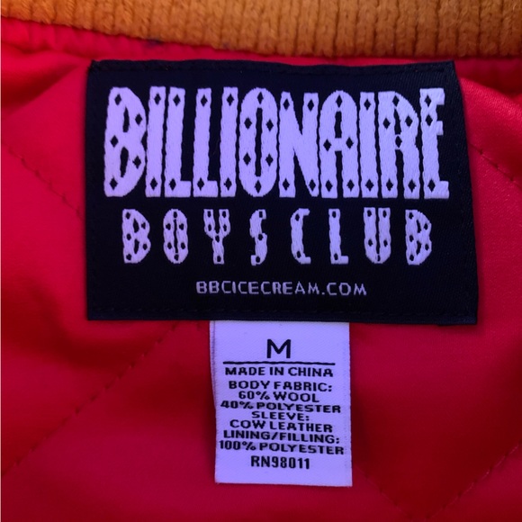 BILLIONAIRE BOYS CLUB BBC LETTERMAN JACKET LOLLIPOP RED - Picture 4 of 5
